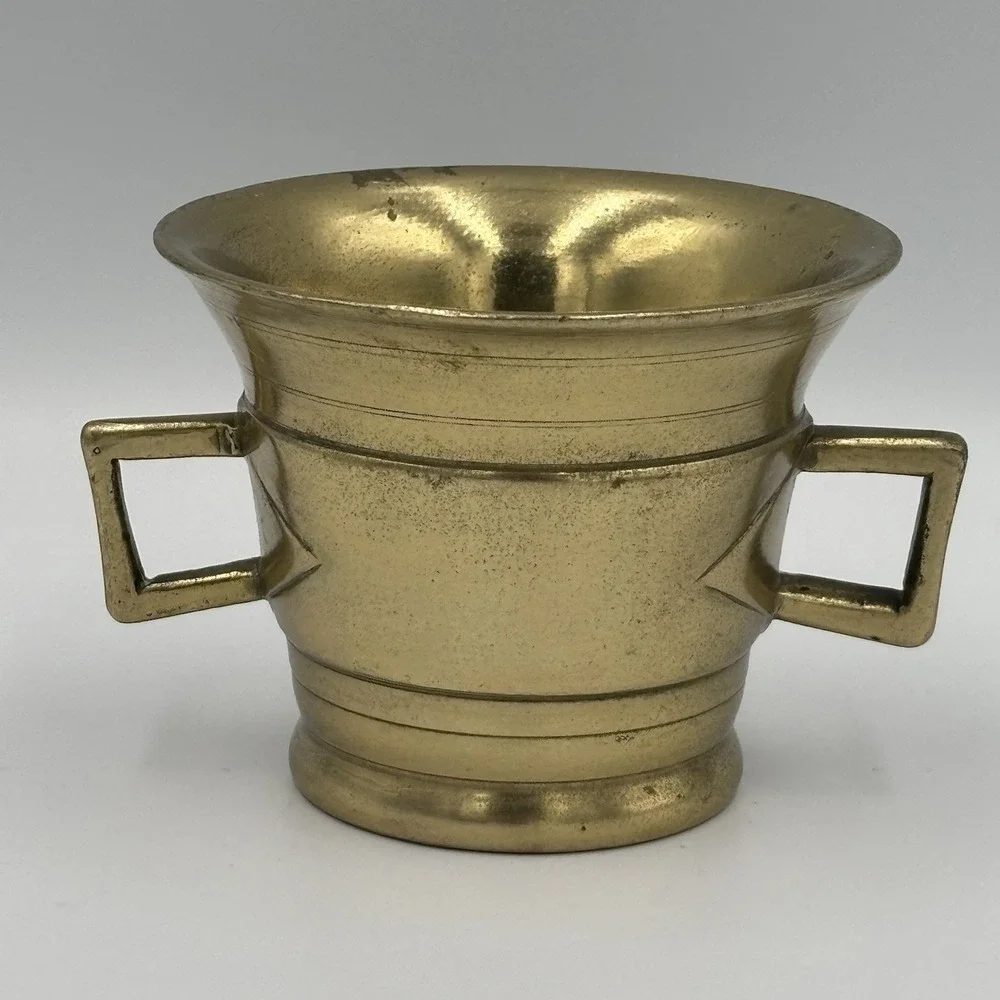 Vintage Heavy‎ Solid Brass Apothecary Pharmacy Medicine Mortar